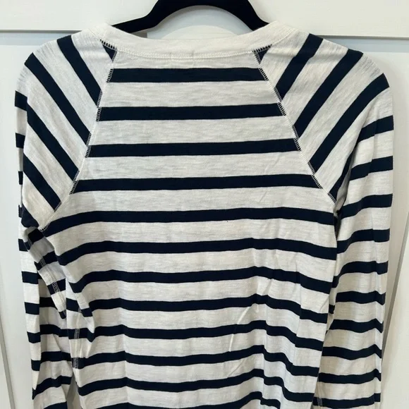 JCrew | Blue and White Striped Long Sleeve Shirt - Picture 4 of 4